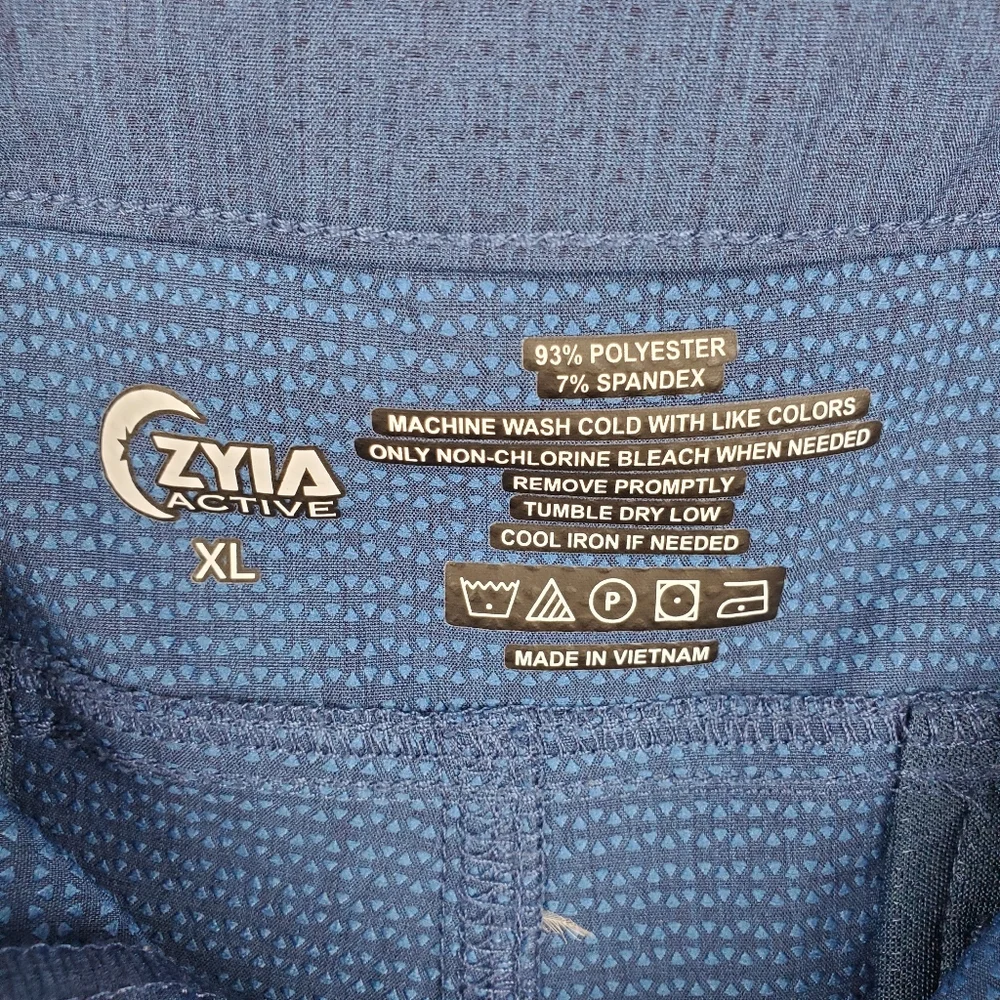 ZYIA Active Blue Performance Athletic Shorts XL Drawstring Pockets